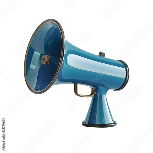 blue megaphone isolated on transparent background