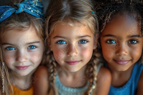Multiethnic children form a circle, showcasing unity and diversity in a harmonious group setting.