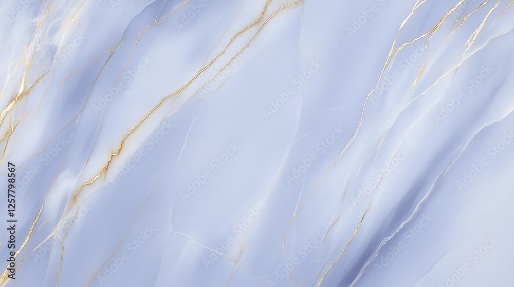Fototapeta premium Elegant white and gold marble texture with soft blue veins