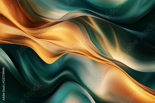 Wallpaper Mural colorful, abstract painting with a green and yellow wave pattern. The colors are vibrant and the brushstrokes are bold, creating a sense of movement and energy Torontodigital.ca