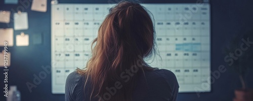 Woman Working On Calendar Agenda Schedule,  photo