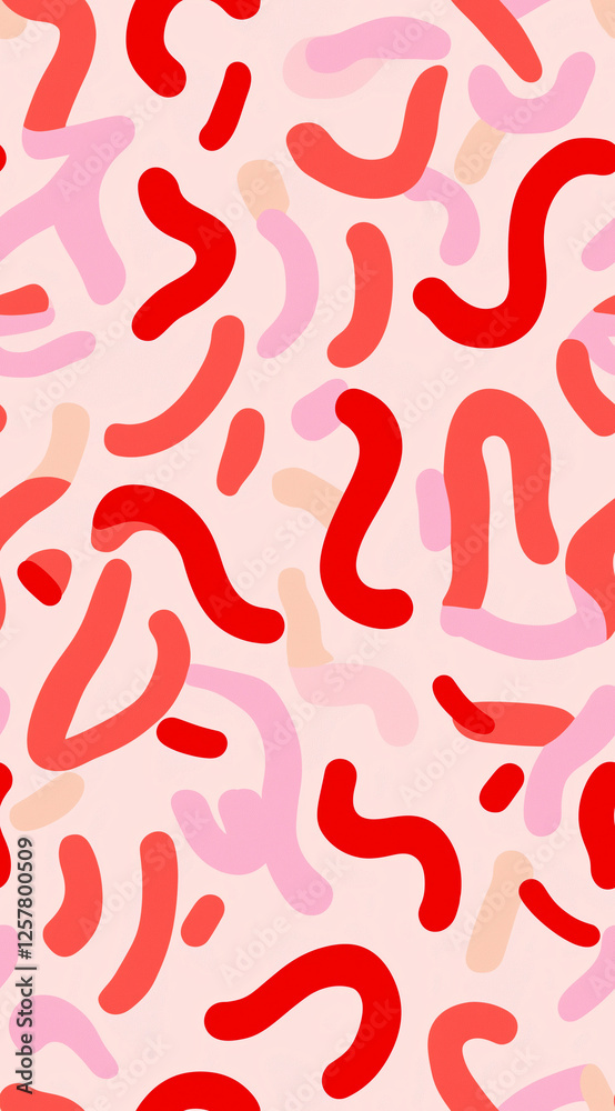 Seamless pattern of red squiggles on a light background Seamless pattern of red squiggles on a light background