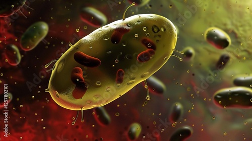 Plasmodium, a type of single celled parasite that is the causative agent of malaria. It exists in various forms during its life cycle, such as sporozoites, merozoites photo
