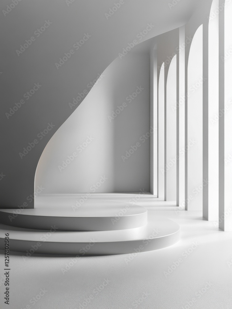 Obraz premium Abstract grey gradient room wallpaper with copy space. Art and design concept. 3D Rendering
