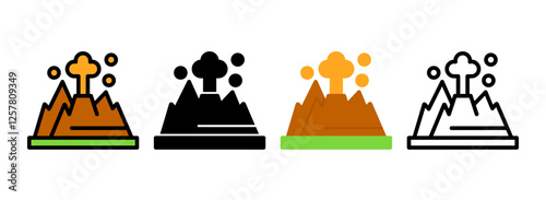 Set of Volcano Icon