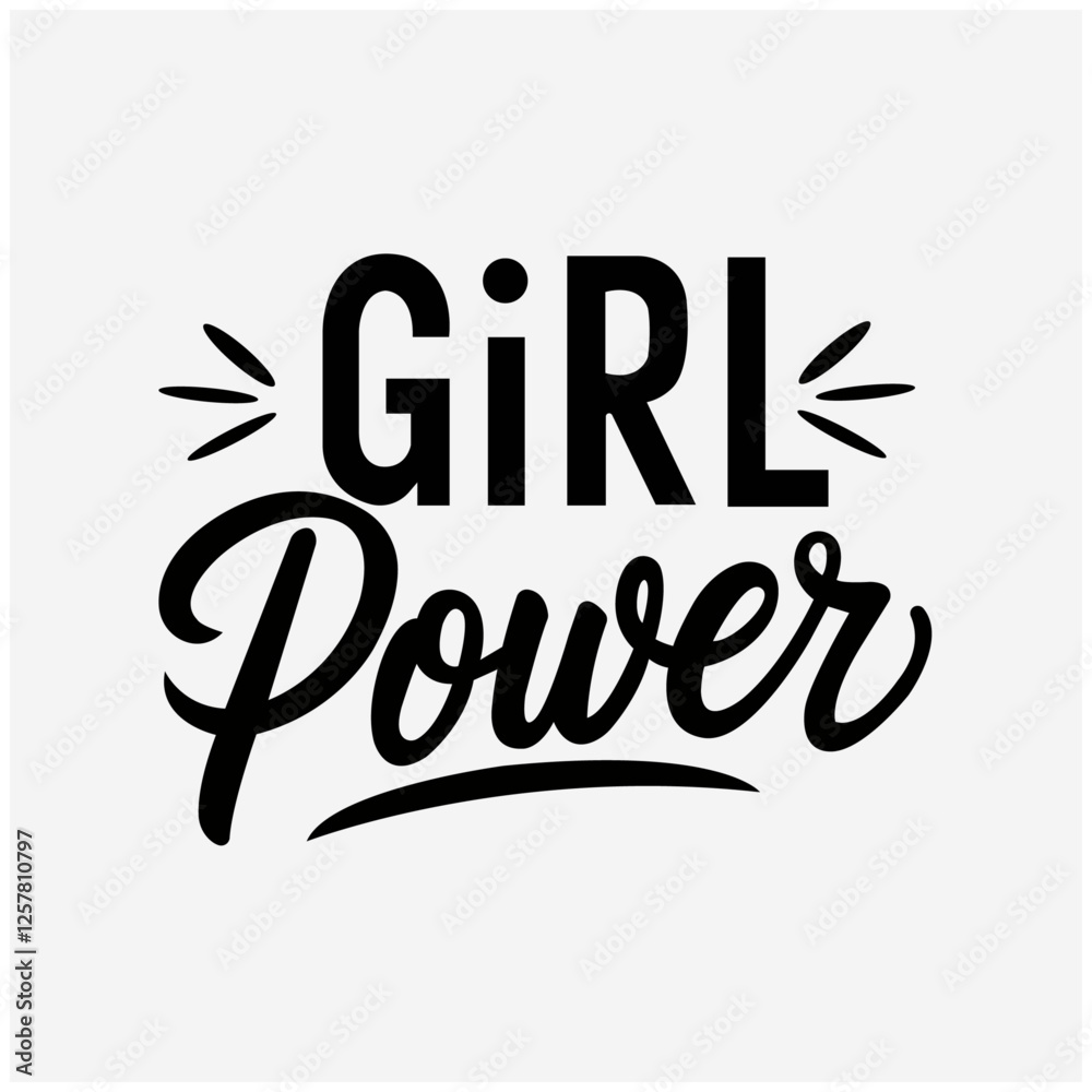 Obraz premium Girl Power Typography Hand Lettering Desgine.