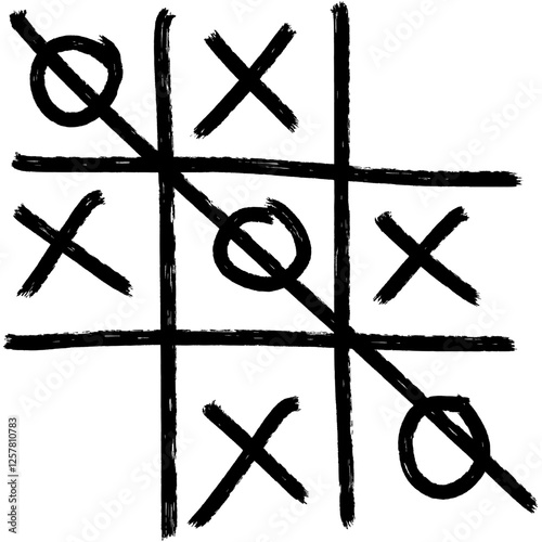 Hand draw Tic Tac Toe. Tic Tac Toe.