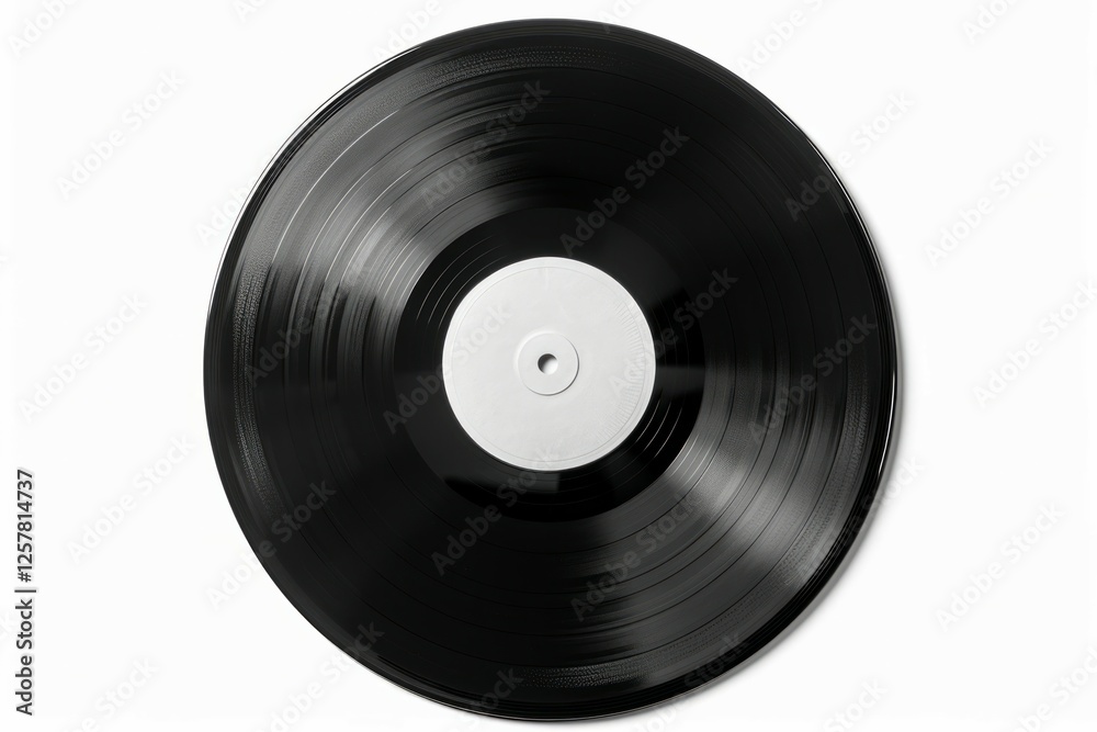 Black vinyl record on solid white background. Neural network AI generated Black vinyl record on solid white background. Neural network AI generated