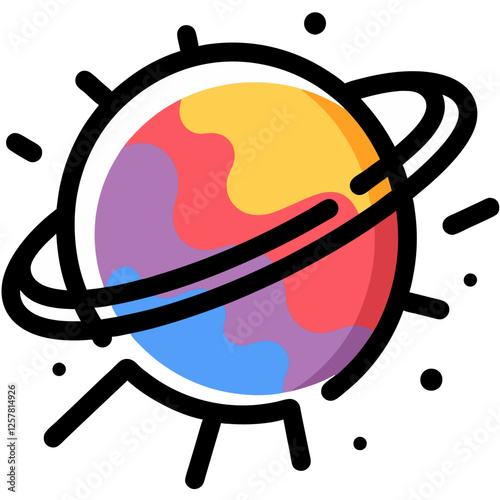 planet earth in space  illustration vector icon symbol
