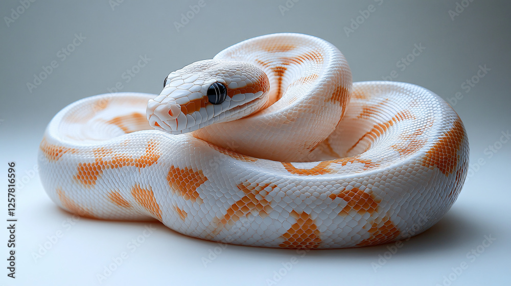 a white and orange snake on a white background a white and orange snake on a white background