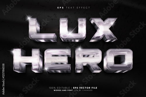 Lux Hero Silver Glossy 3D Text Effect
