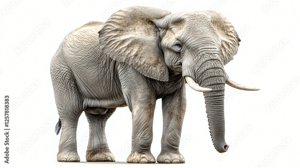 Fototapeta premium an elephant standing on a white surface