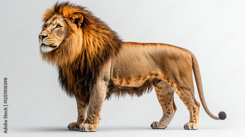 Obraz premium a lion standing on a white surface