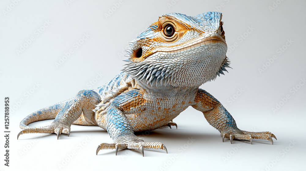 Obraz premium a lizard with a blue and orange pattern on its body