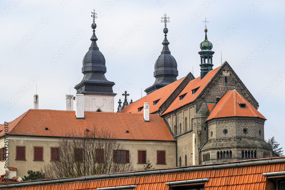 Obraz premium St. Procopius Basilica, UNESCO World Heritage Site in Trebic, Czech Republic