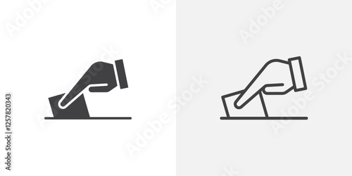 Ballot icons vectors illustrations in black fill and liner versions