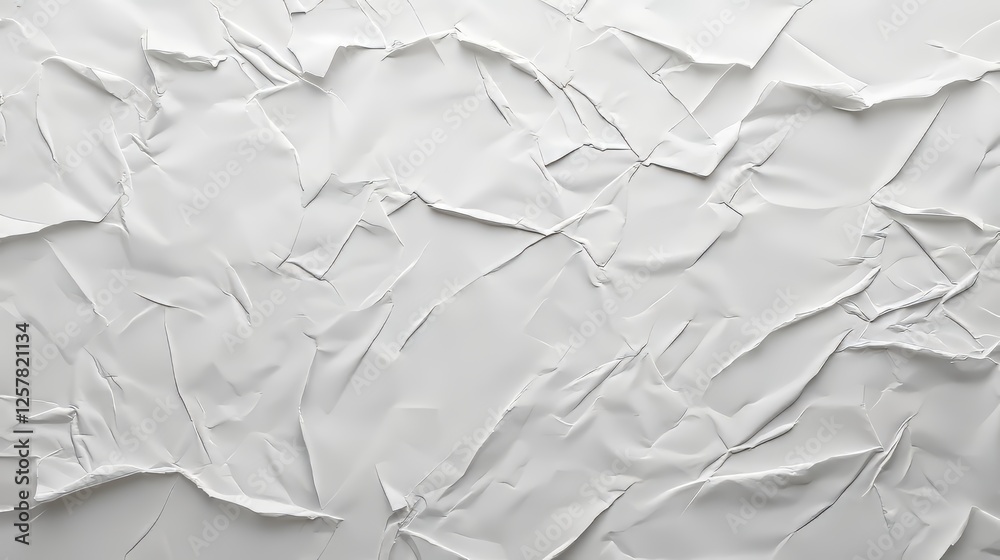 Obraz premium Crumpled white abstract paper sheet texture