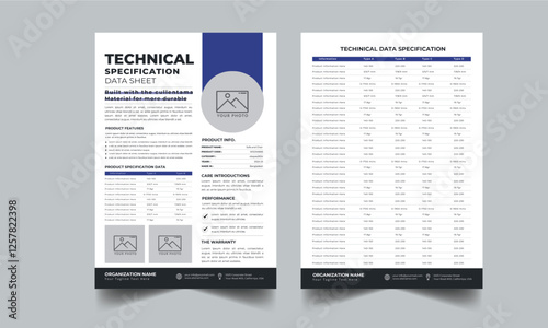 Technical Data Sheet layout template With 2 Style design layout	
