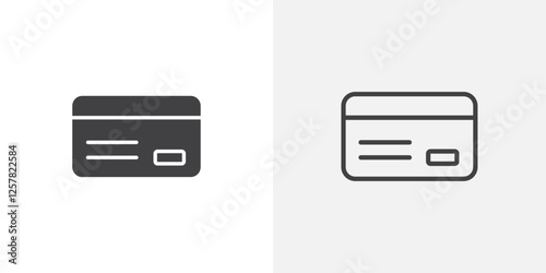 Credit card icons vectors illustrations in black fill and liner versions