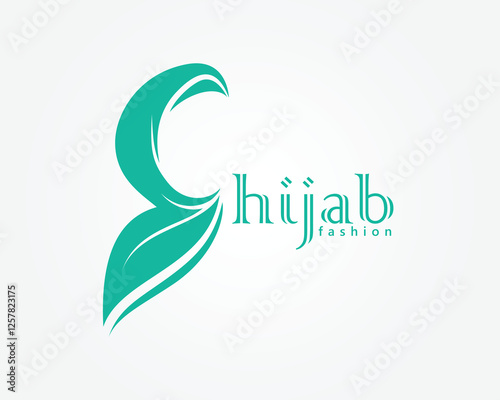 creative hijab style logo for a woman wearing a hijab abstract logo design template