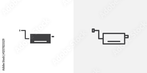 Exhaust pipe icons vectors illustrations in black fill and liner versions