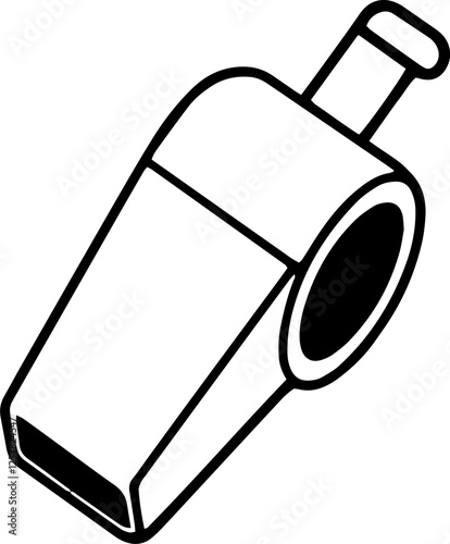 Outline Illustration of a Whistle for Sports or Safety photo