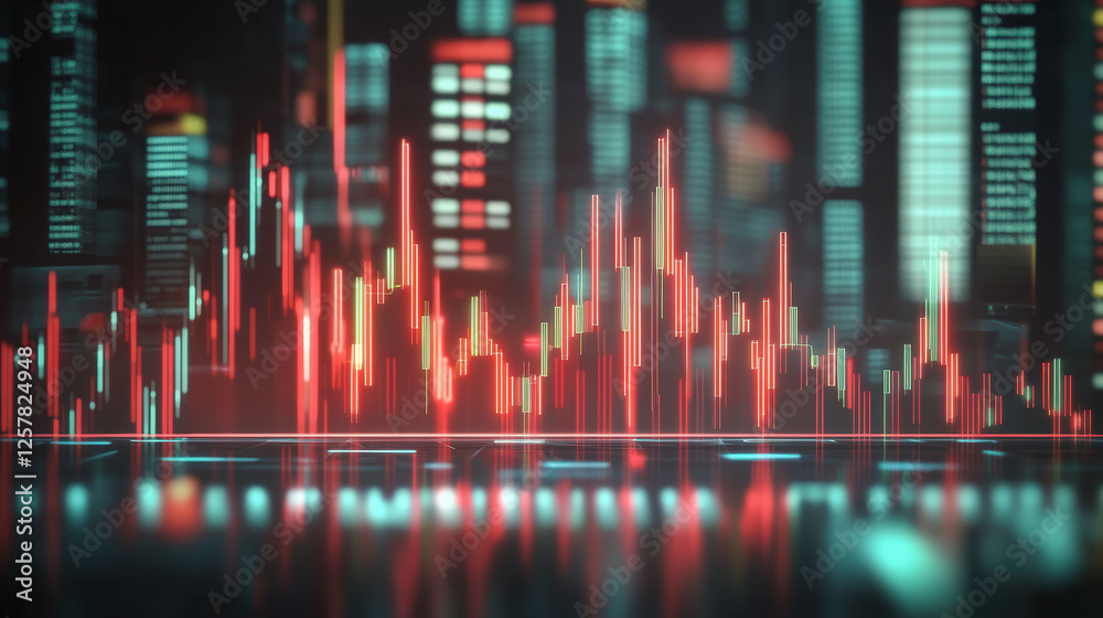 Dynamic stock market analysis with financial graphs showcasing rising trends, investment opportunities, and data insights. Enhance trading strategies effectively.