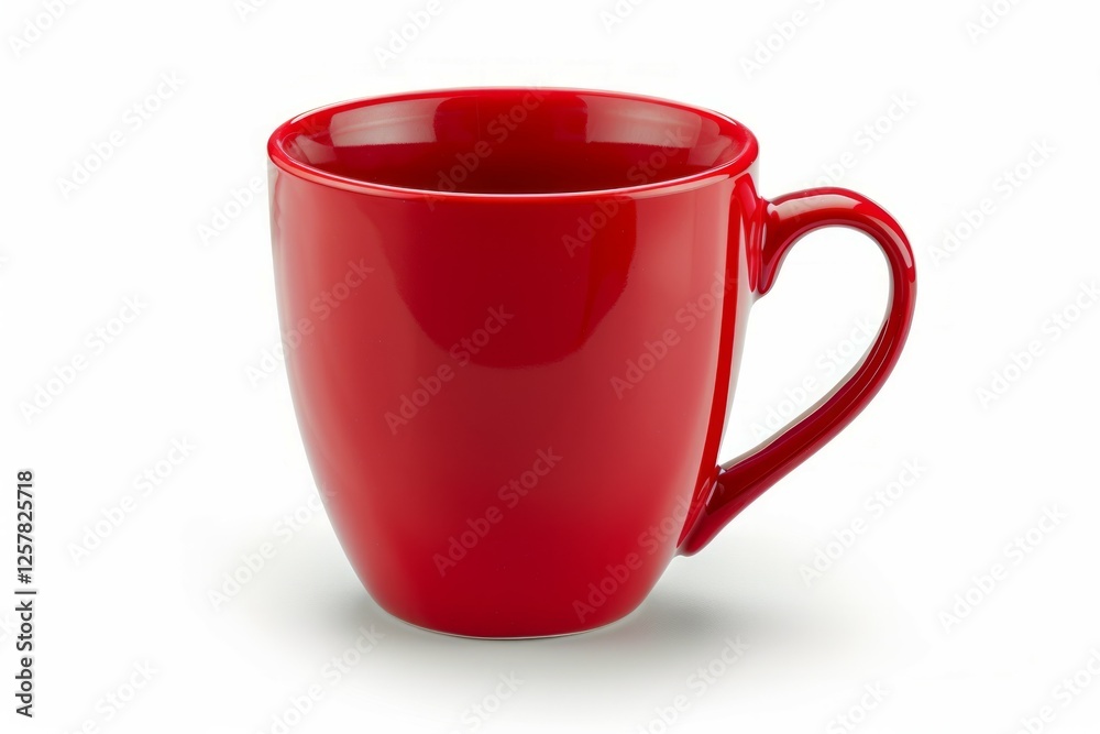 Vibrant red cup on white background. Neural network AI generated Vibrant red cup on white background. Neural network AI generated