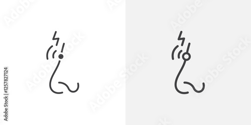 Nose pain icons vectors illustrations in black fill and liner versions