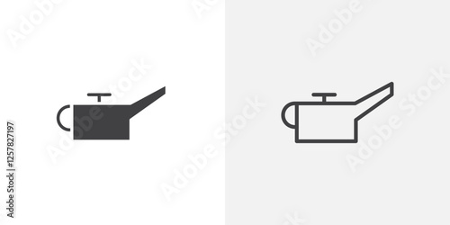 Oil can icons vectors illustrations in black fill and liner versions