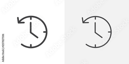Past time icons vectors illustrations in black fill and liner versions