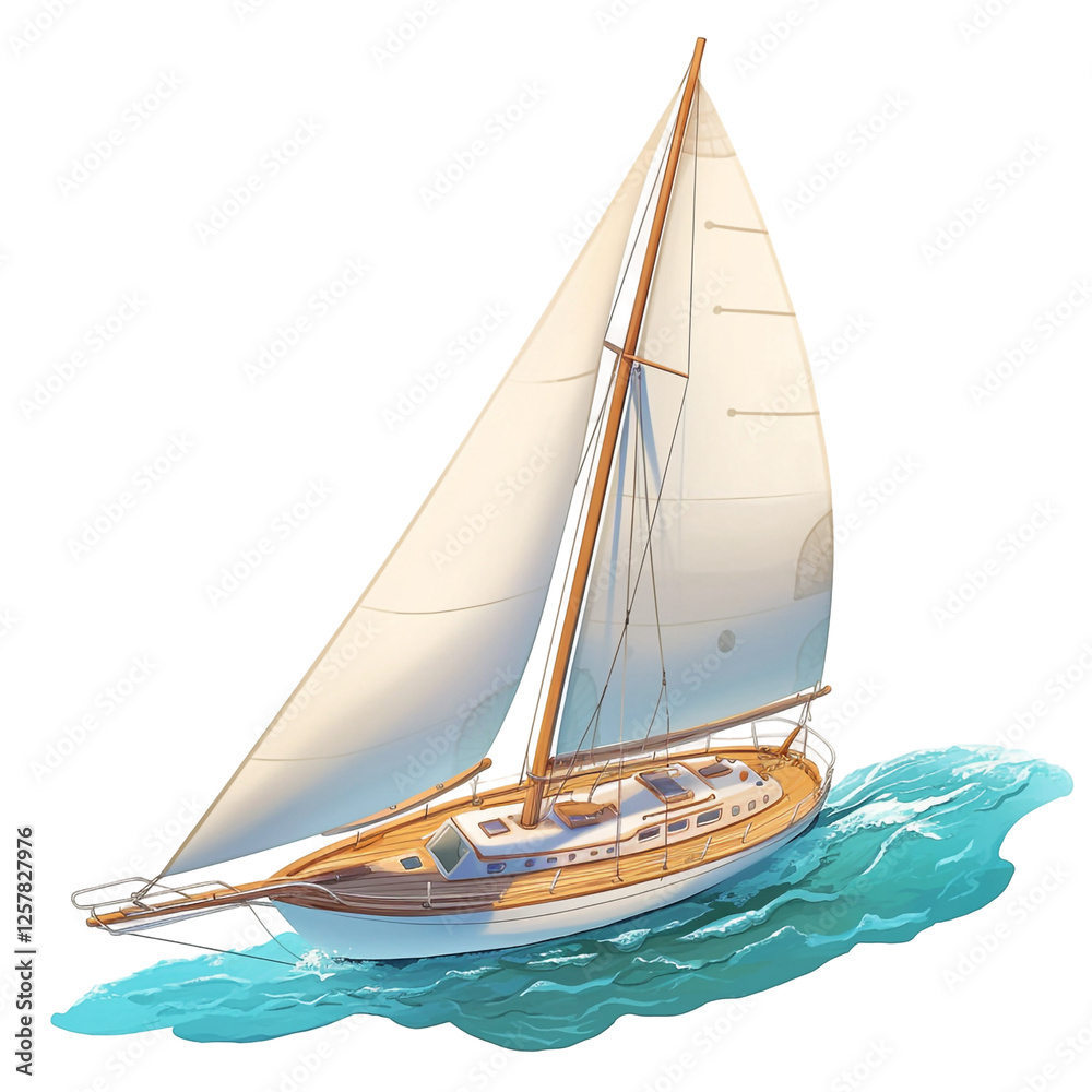 Fototapeta premium Sailing Yacht on the Ocean