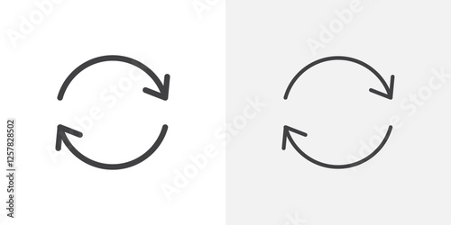 Recycle icons vectors illustrations in black fill and liner versions