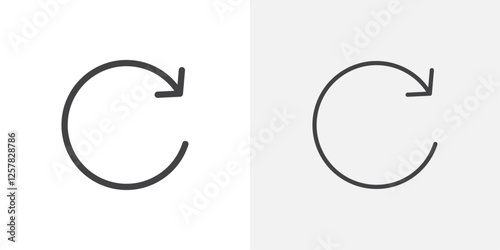 Rotate right icons vectors illustrations in black fill and liner versions