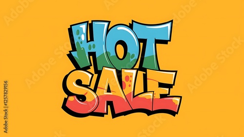 Hot Sale Announcement In Graffiti Style
