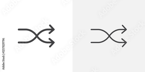 Shuffle icons vectors illustrations in black fill and liner versions