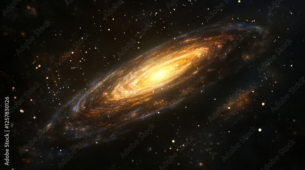 Fototapeta premium Vivid Galaxy with Colorful Stars and Swirling Nebula