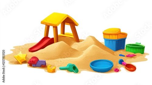 Wallpaper Mural Colorful Sandpit Fun: Kids' Playground with Toys Torontodigital.ca