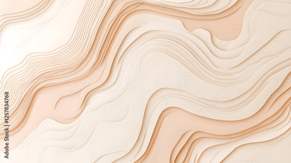 Abstract Beige and White Layered Wave Pattern Background Texture Design Abstract Beige and White Layered Wave Pattern Background Texture Design