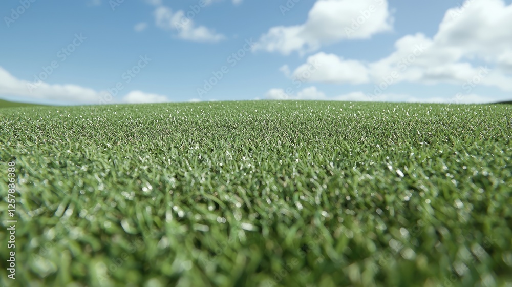 Lush green grass field under a blue sky. Use Background image for websites Lush green grass field under a blue sky. Use Background image for websites