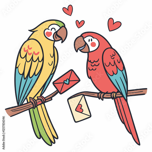 two parrots on a branch