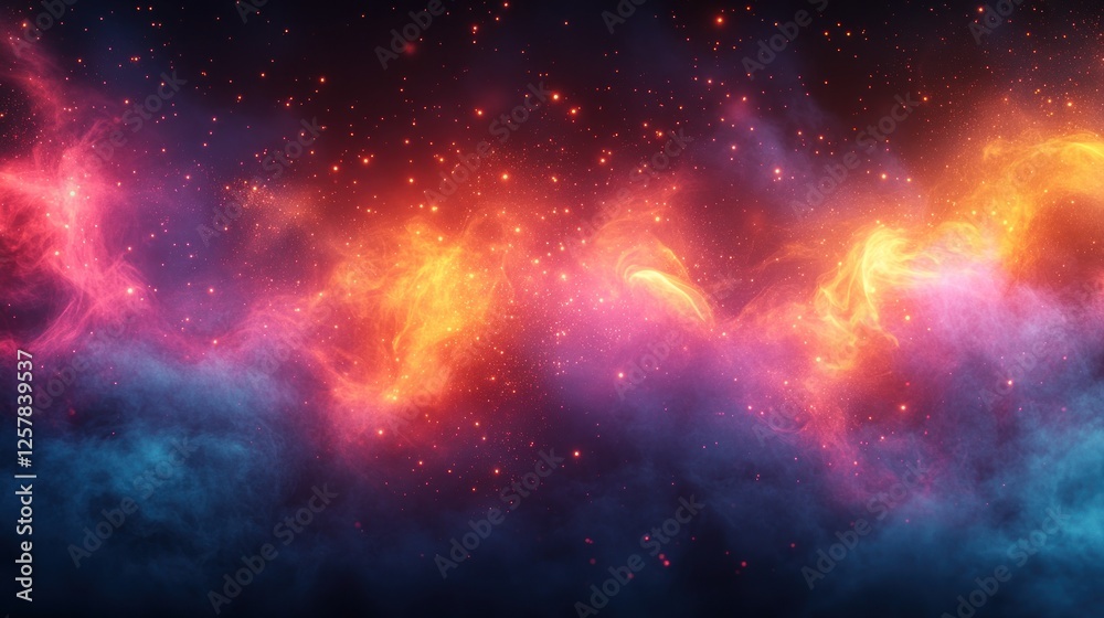 Cosmic Nebula, fiery swirls, space, background, design Cosmic Nebula, fiery swirls, space, background, design