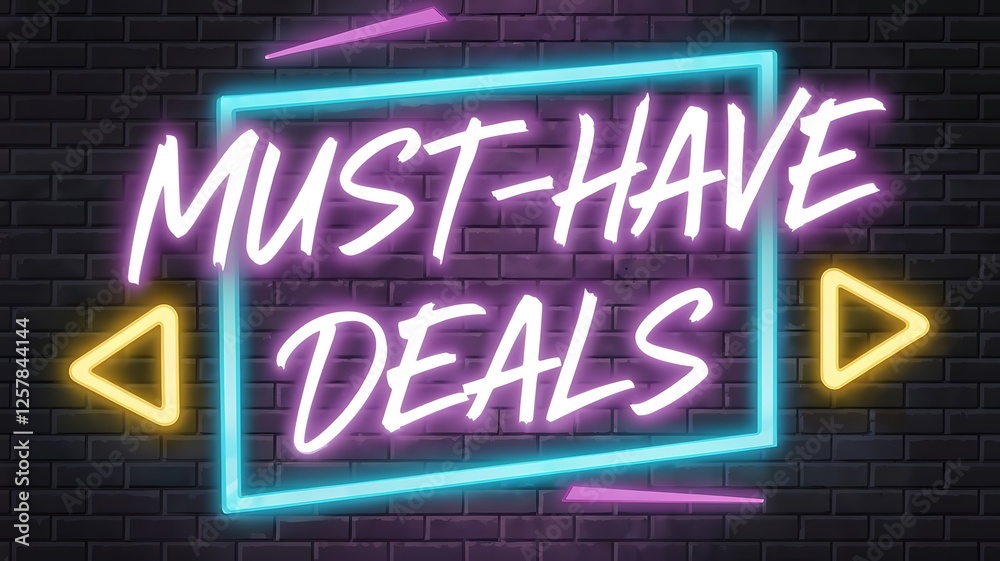 Obraz premium Neon Sign Announces Must Have Deals