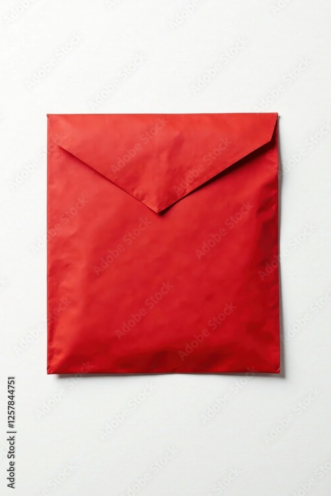 Aged red envelope, worn edges, creases, white background, white, object, mail Aged red envelope, worn edges, creases, white background, white, object, mail