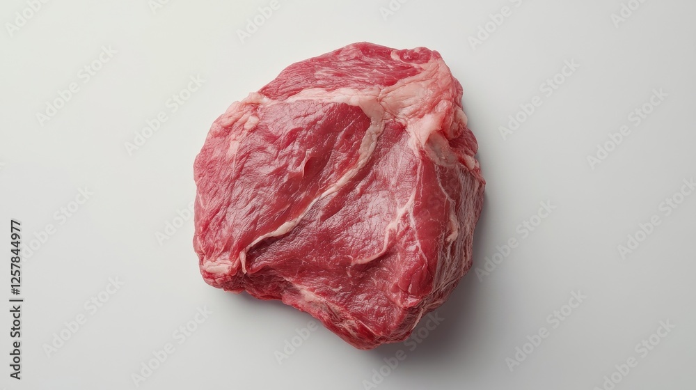 Obraz premium Fresh raw steak isolated on a white background.