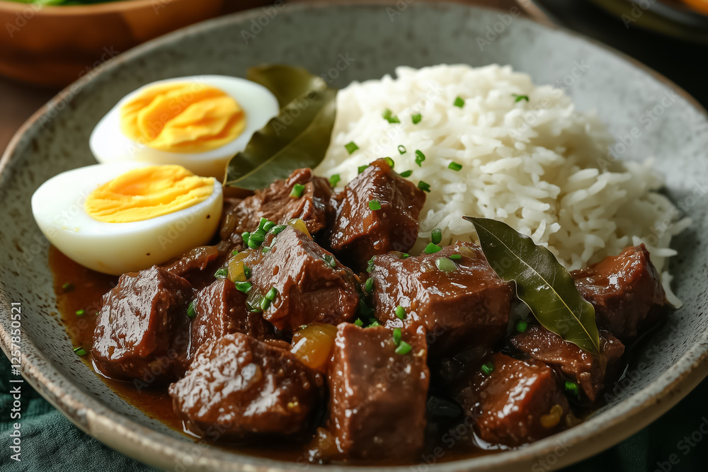 Adobo served in a clay pot with tender pork belly and vinegar sauce Adobo served in a clay pot with tender pork belly and vinegar sauce