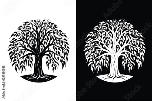 Sycamore tree icon vector on White Background ,Vector Art Illustration on white background.