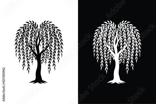 Willow tree icon vector on White Background ,Vector Art Illustration on white background.