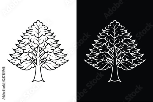 Yew tree icon vector on White Background ,Vector Art Illustration on white background.