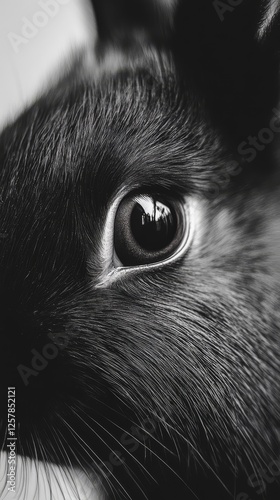 Close-up of a Rabbit's Eye and Fur